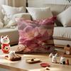 Fashion Lotus Cushion Cover Anti-dustmite Pillowcase Invisible Zipper Silky Short Plush Sofa Cushion Cover