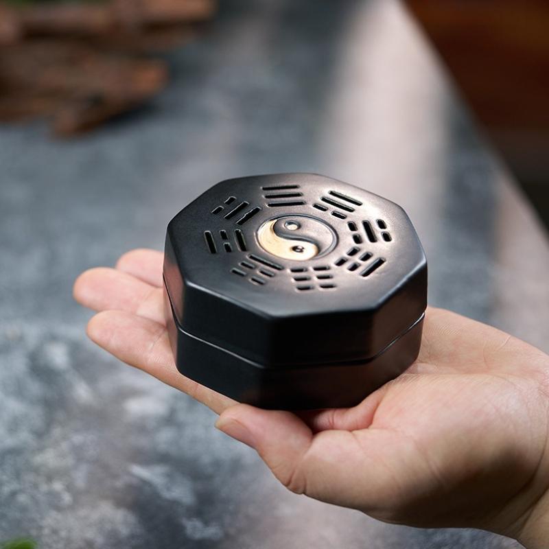 Taiji Eight Trigrams Ceramic Incense Burner Household Indoor Creative Tea Ceremony Decoration Coil Tower Stick Incense Can Use