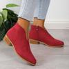 Women Booties Autumn Suede  Boots Women Size 43 Platform Boots Side Zipper Heeled Ankle Boots Botas De Mujer