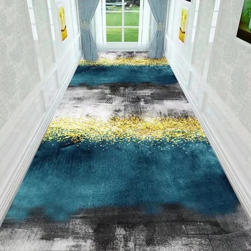 Simple Long Corridor Carpet Hotel Hallway Aisle Rug Home Office Stair Carpet Bedroom Kitchen Floor Mat Decorative Entrance
