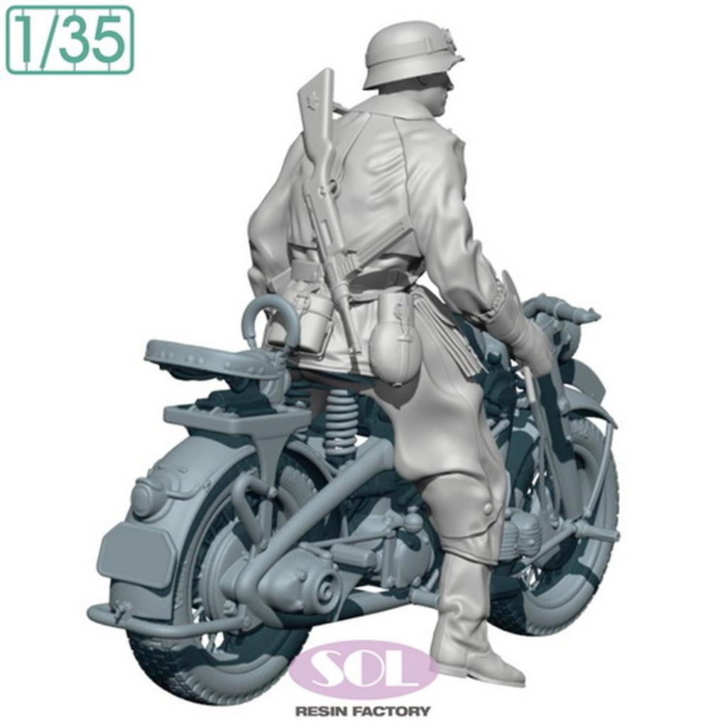 Sol Model Военный мотоцикл KS750 времен Второй мировой войны с полевым 3D-принтером MM900 1/35 Полиция, Набор, (Мотоцикл)
