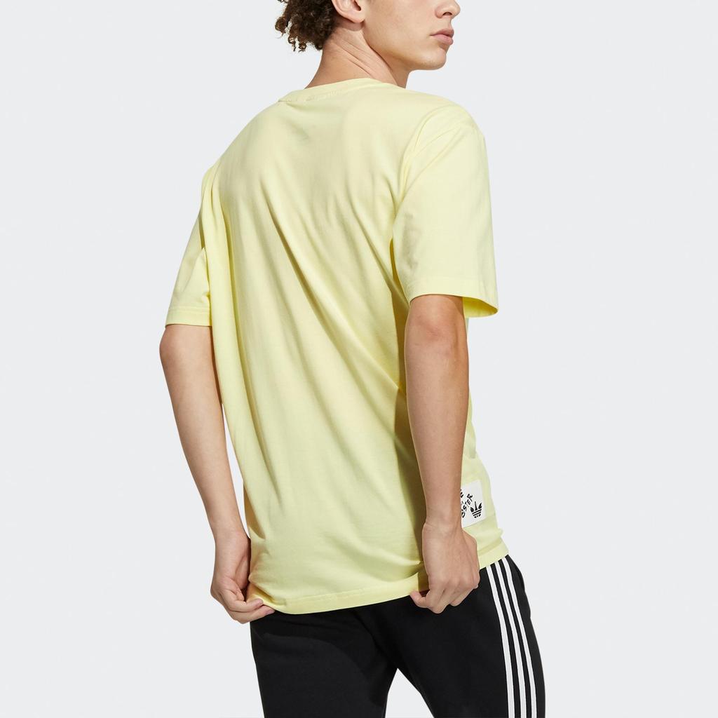 adidas Оригинальная мужская футболка с принтом художника SS Philip Colbert Save Lobster Мультяшный принт Хлопок Повседневная с коротким рукавом Желтая H58117