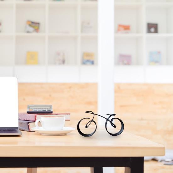 Wire Framed Bicycle Sculpture Minimalistic Simple Style Fine Workmanship Home Decoration Bike Silhouette Ornament
