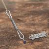 Stainless Steel Tent Wind Rope Spring Buckle Tent Tensioner Camping Deck Pegs With Carabiner Clips Awning Tightener Fixed Hook