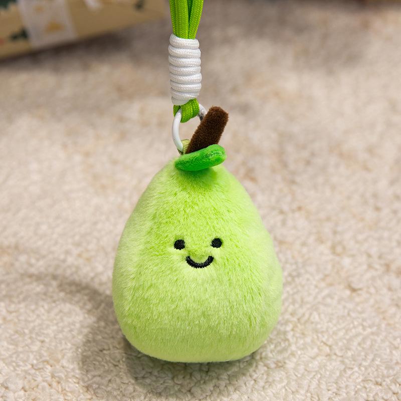 Fruit Plush Toy Backpack Ornament: Persimmon, Apple, Pear, Lemon, Tomato, Pumpkin Doll for Girls