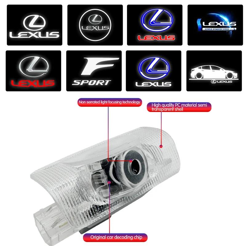 For Lexus F SPORT ES RX NX LS UX LM LX GX LC RZ IS CT GS RC HS SC TX LBX IS300 RX3 LED Car HD Door Welcome Ghost Shadow Light