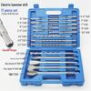 17-Piece Electric Hammer Drill Bit Set: Round, Square, Pointed, Flat & U-Shaped Chisels for Concrete & Brick