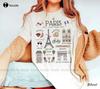 Paris Shirt Paris Landmarks Eiffel Tower Soft And Comfortable TShirt Vintage Shirt Custom Gift Xs5xl Printed Tee Streetwear