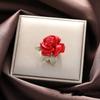 Темпераментная красная роза цветок брошь элитный элитный костюм булавки званый ужин