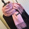 Women Oversized Cashmere Wool Solid Pashmina Scarf Wraps Warm Blanket Scarves Stylish