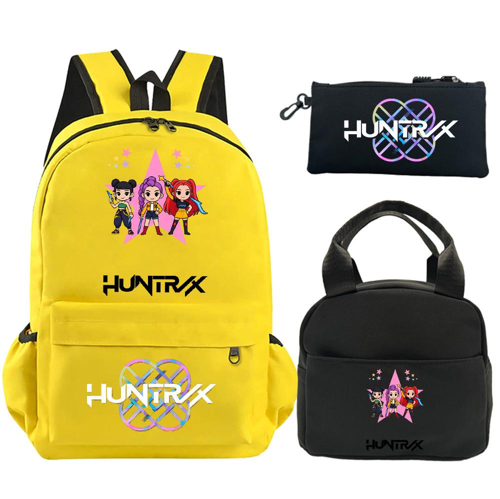 3Pcs/set Anime Demon Hunters Printed Backpack with Shoulder Bag Pencil Case for Student Boy Girl Schoolbag Large Capacity Waterproof Bookbag
