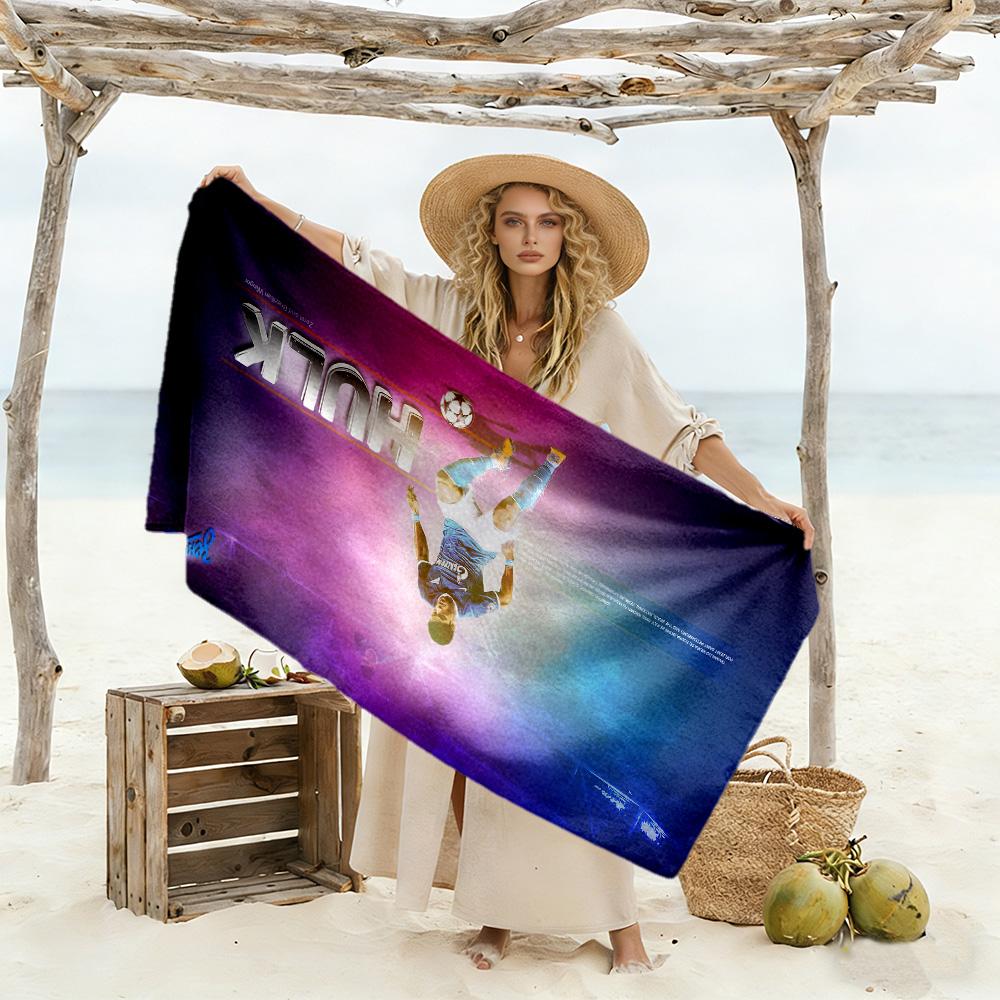 Blue Energy Soccer Player Beach Towel Quick-Dry Soft Microfiber Comfortable Lightweight Perfect for Traveling Yoga Camping and Swimming