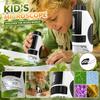 Portable 50-300X Magnification Microscope Scientific Educational Toy for Cell Observation Science Experiment Kit with Adjustable Focus and Clear Lens