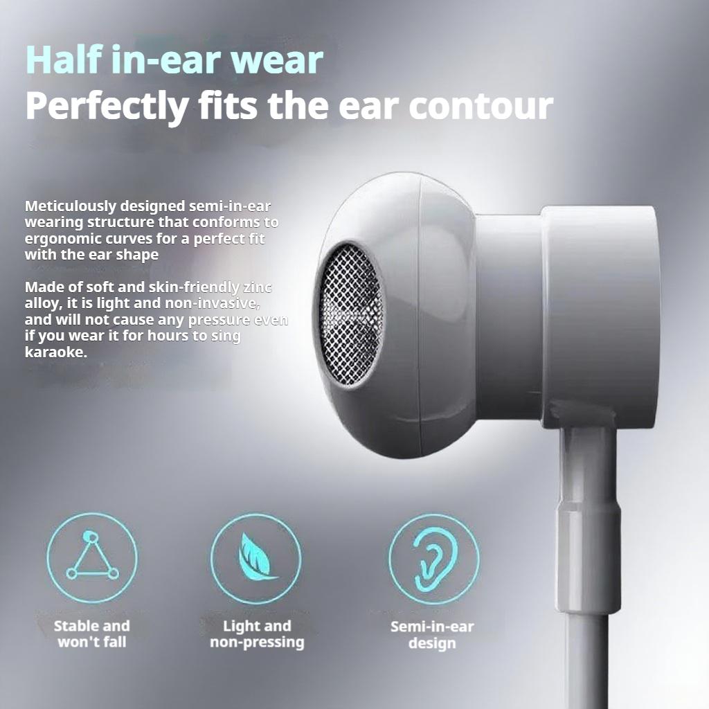 Professional Sound Card 9D Super Bass Earphones Type-C In Ear Headphones Karaoke/Live broadcast Headsets for Samsung With HD Mic