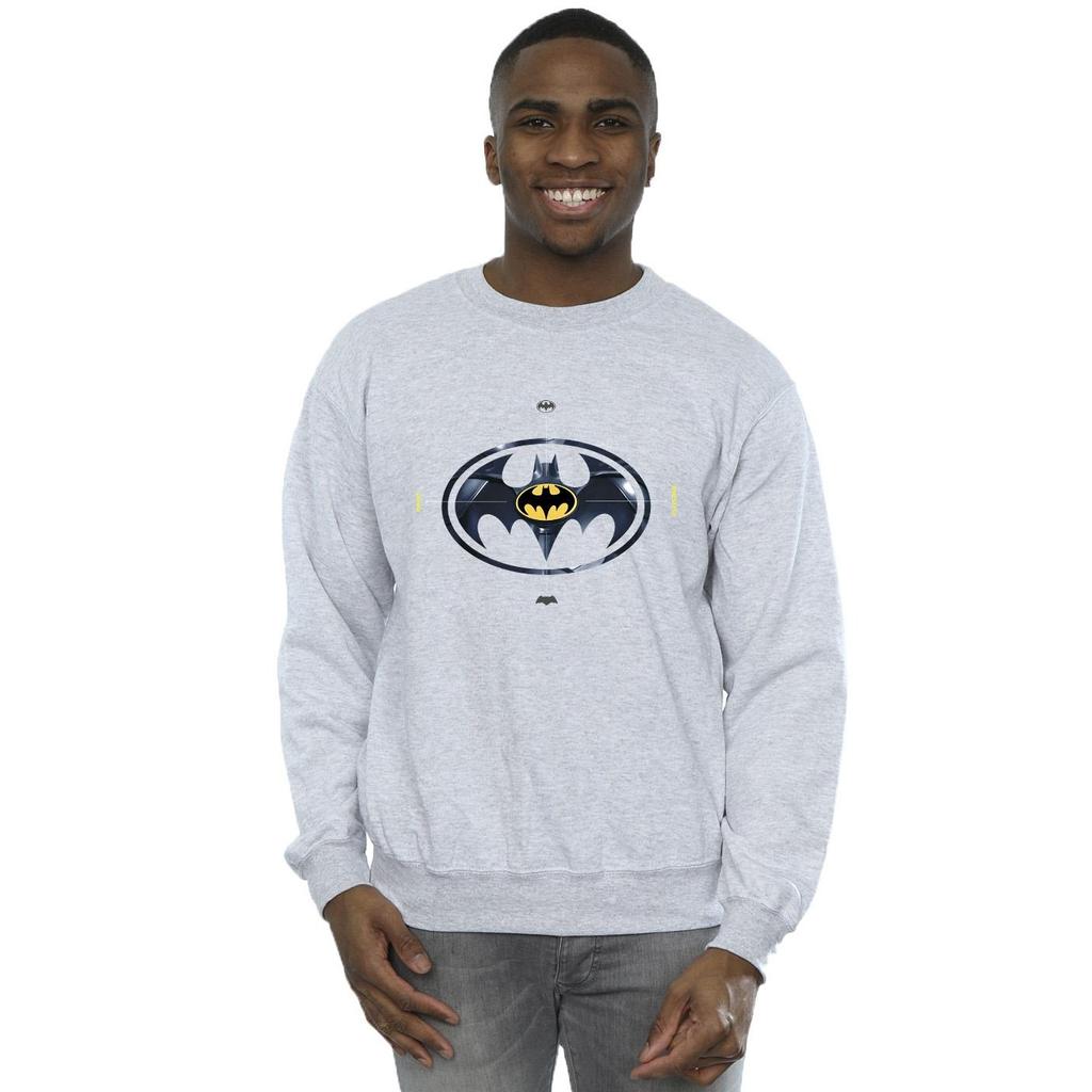 DC Comics Mens The Flash Batman Metal Logo Sweatshirt