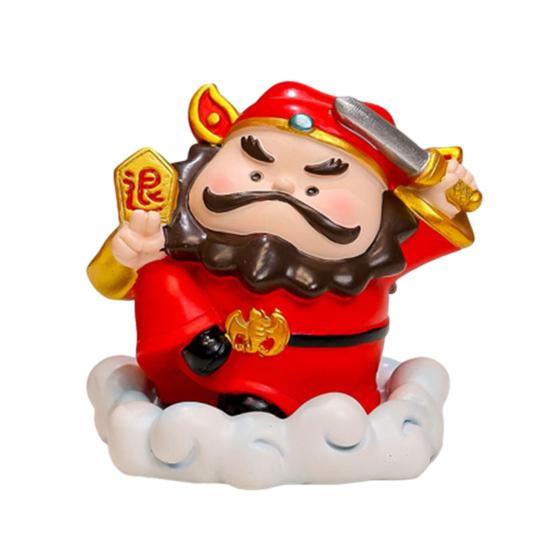 Chinese Mythological Figurine Resin Mini Folklore Figure Good Luck Ornament Fengshui Sculpture for Home Car Dashboard Decor