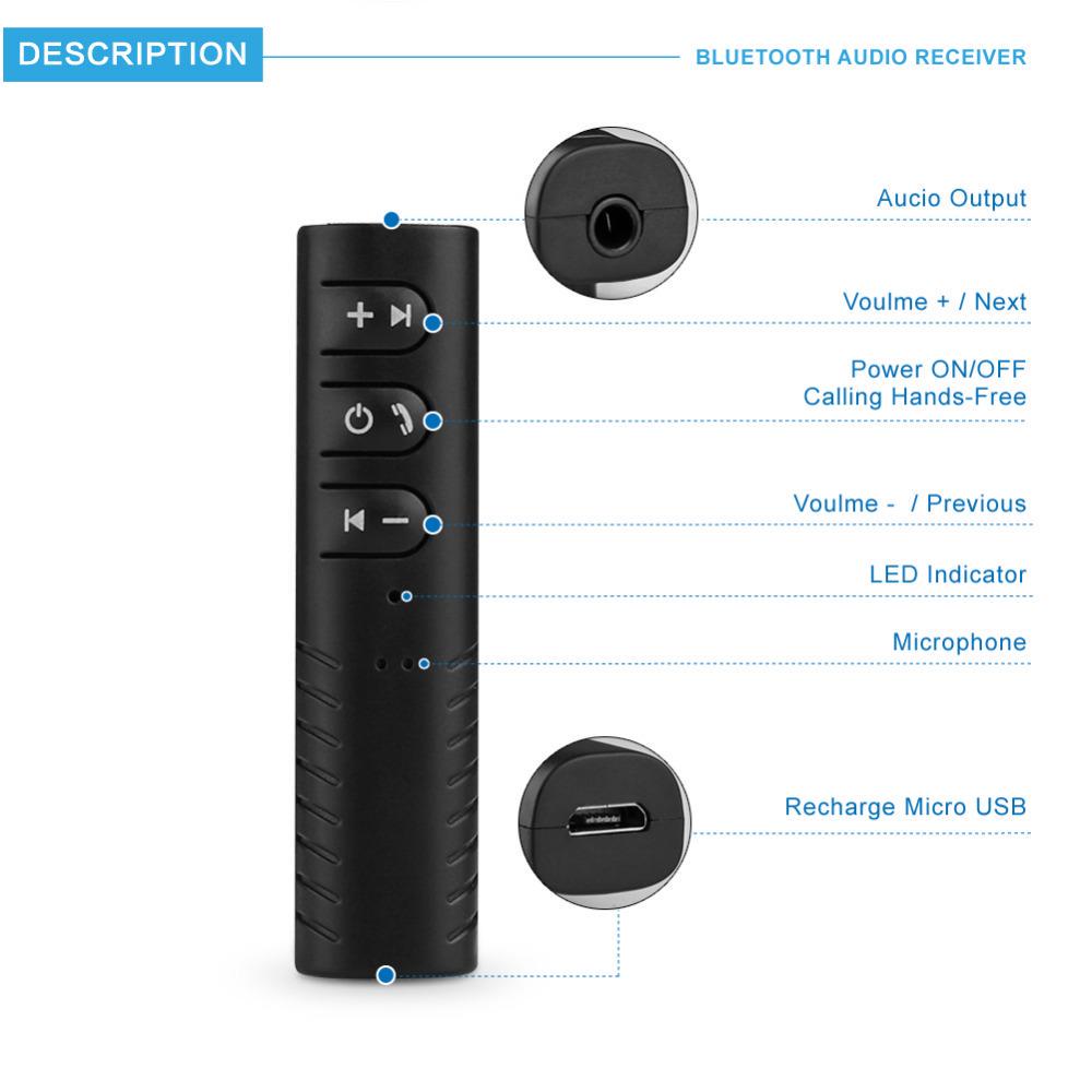Bluetooth-приемник AUX 3,5 мм 2.4 Гц черный