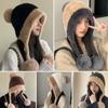 Windproof Coldproof Bonnet Caps Solid Color Ear Protection Cute Plush Hat  for Autumn Winter