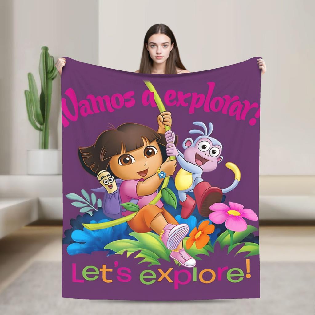 Super Warm Blanket Decorative Dora The Explorer Bedding Throws Flannel Bedspread For Couch Chair Sofa Bed Sofa Bed Cover