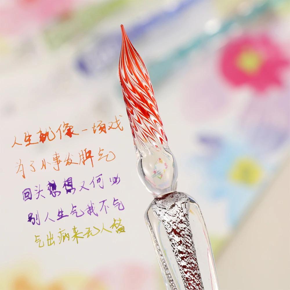 Pen Handmade Crystal Pen 0.7mm Vintage Dipping Pen Glass Dip Pen Signature Pen Fountain Pens