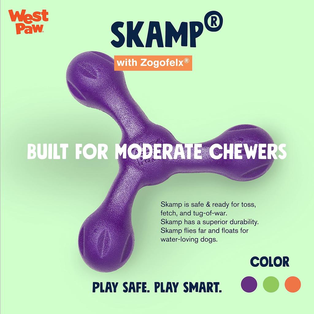 West Paw Dog Toy Zogoflex Echo Scamp Egg Plant (Purple)