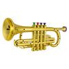 Trumpet Kids Musical Educational Toy Wind Instruments ABS Metallic Gold Trumpet with 4 Colored Keys for Kids Children