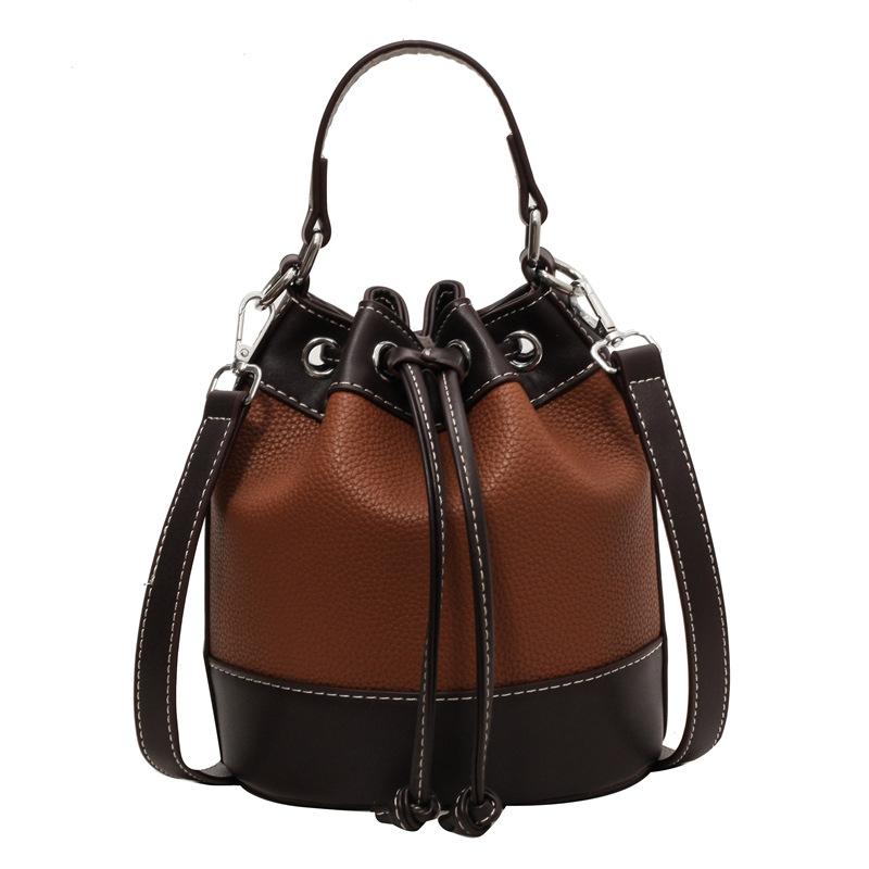 Autumn and Winter New Trendy Fashion Women's Bags Shoulder Messenger Bags Girls Bags Casual Contrasting Color Bucket Bags