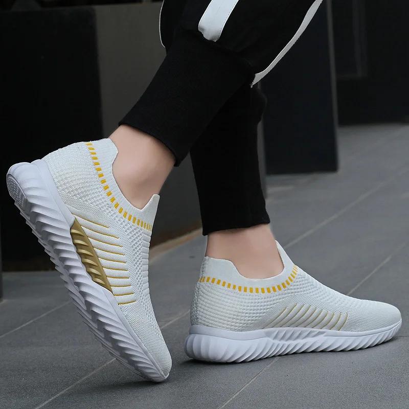 Высококачественные фирменные мужские сетчатые кроссовки Fly Woven Mesh, нескользящие, для спорта на открытом воздухе, для отдыха, мужские парковые кроссовки с мягкой подошвой