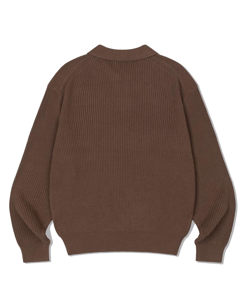 DE GRAND MATIN Zip-Up Collar Knitwear_Brown