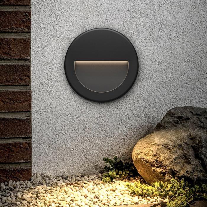 Spot LED mural VEKTAB1 rond blanc 3W 3000K IP65