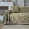 Sofa Towel Multifunctional Cover Green Geometric Jacquard Thick Retro Sofa Cover Blanket