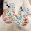Cartoon Dinosaur Airbag Case for iPhone 7/8, 11, 12, 15 Pro Max, 16 Simple and 16 Pro Large Hole
