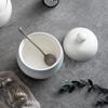 Round Ceramic Stew Pot With Lid For Bird Nest Soup Steamer Bowl Egg Custard Cup Kitchen Tableware Home Hotel Serving Dish