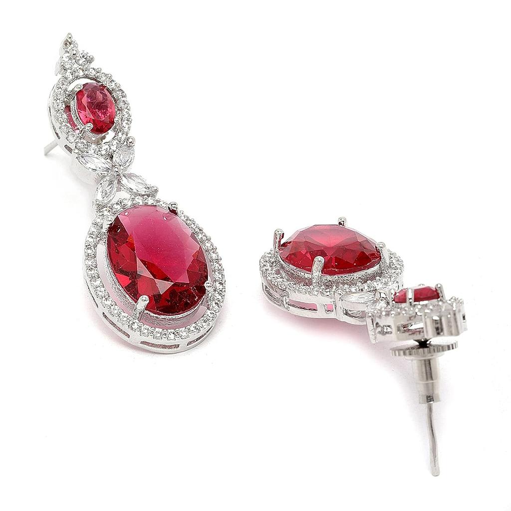 Оксидированные посеребренные серьги-капли овальной формы с американскими бриллиантами для девочек и женщин