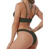 Женские полосатые комплекты бикини с подкладкой пуш-ап из 2 предметов, купальники, пляжная одежда