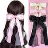 Супер фея сетчатый бант лента заколка для волос, модный темперамент, ощущение высокого класса, заколка-автомат на затылок