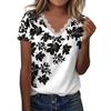 Women's Lace Short Sleeve Shirt V Neck T-Shirt Dressy Casual Tops Raglan Short Sleeve Lace Short Sleeve Panel Comfortable Cotton Top