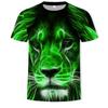 Summer Men's T-shirt 3D Print Tees Tiger Lion Loose Round Neck Short Sleeve Tops Men Clothing