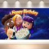 Dewprint F-FriendZSpace Cartoon Space Alien Birthday Backdrop Galaxy Alien Creature Birthday Party Photography Banner Supplies383