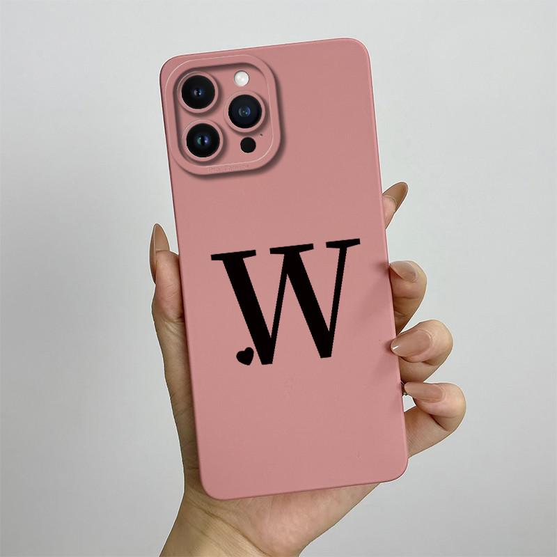 Чехол для iPhone 13 Pro Max Чехол для iPhone 13 Pro Милые парные начальные буквы Квадратная накладка на телефон Матовая ударопрочная задняя крышка