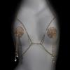 Body Chain Set with Rhinestones for Women Sexy Nipple Covers Glittering Chest Jewelry for Club Party