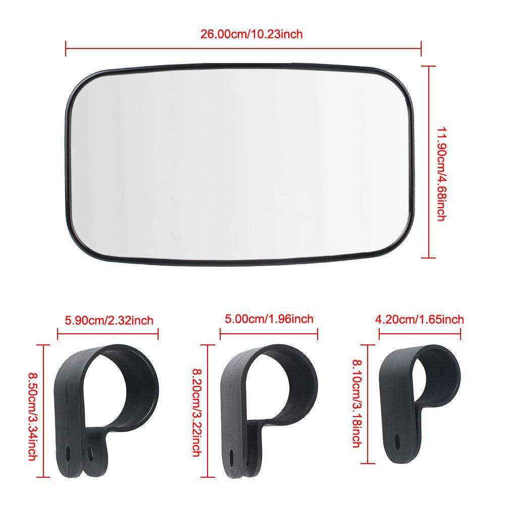 Вращающееся на 360° черное зеркало заднего вида для автомобиля, комплект 1,5/1,75/2 дюйма для квадроцикла UTV Offroad, 1 шт., автоматическое вспомогательное зеркало заднего вида