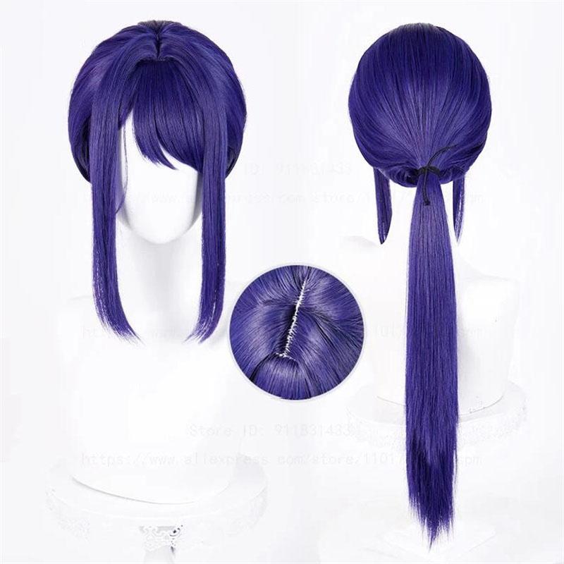 Высококачественная шляпа Mita, парик для косплея, шапка, классный Mita, фиолетовый, синий, конский хвост, термостойкие синтетические парики, парики для аниме MiSide + шапка для парика