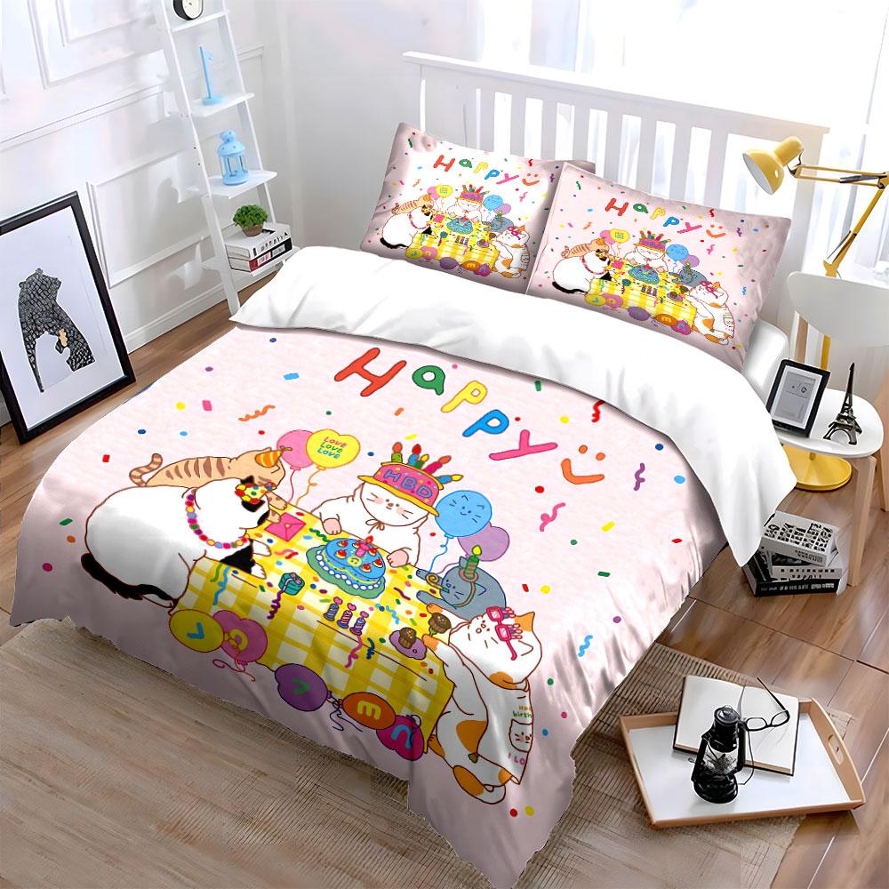 Colorful Cartoon Dog Heroes Bedding Duvet Cover Set Duvet Cover Pillowcases (1*Duvet Cover 2*Pillowcases, without duvet insert)
