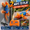 Игрушка Ящерица-скалолаз на радиоуправлении 2,4 ГГц, RC Животное, Ползающее по стенам, Перезаряжаемая, Светодиодные глаза, Для лазания по потолку в помещении, Подарок для детей