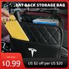 Car Sticker Tesla Leather Car Seat Storage Bag Chair Back Water Cup Tissue Box For Tesla Model 3 Y S X Roadster Bonina Coil Acce