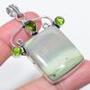 Natural Swiss Green Opal, Peridot 925 Sterling Silver Jewelry Pendant 2.48" O2z43
