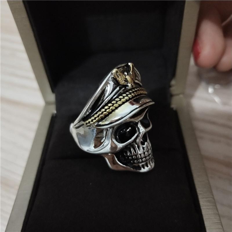 Винтажное панк кольцо с черепом Мужское модное открывающееся регулируемое кольцо AVE
