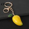 Casual Style Keychain Pendant Zinc Alloy Mango Shape Key Chain with Lobster Clasp Easy to Hang Holder Backpack Car Accessory Fruit