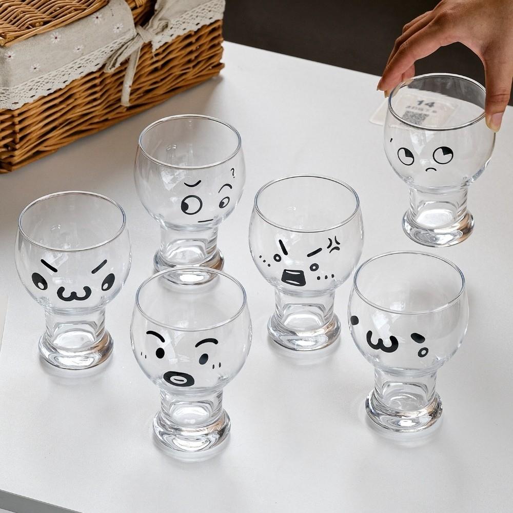 Heat-Resistant Clear Coffee Cup Transparent Ice Cream Cup Creative Glass Water Cup Birthday Gift